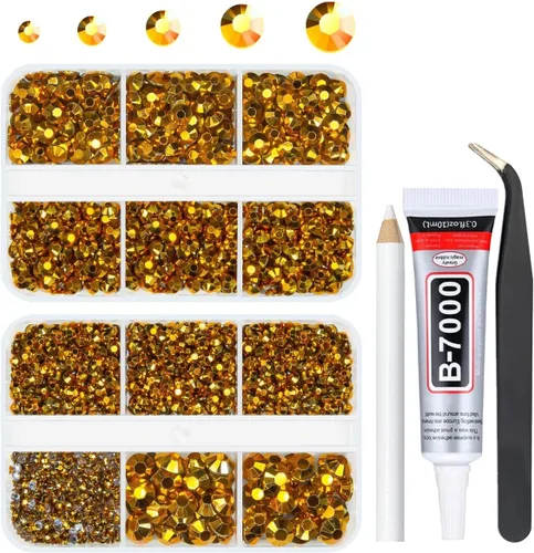 Miniatura 15 de qiipii Diamantes de imitación de resina AB verde aguamarina con pegamento B7000 para manualidades deslumbrantes de 2mm-6mm piedras gelatinosas
