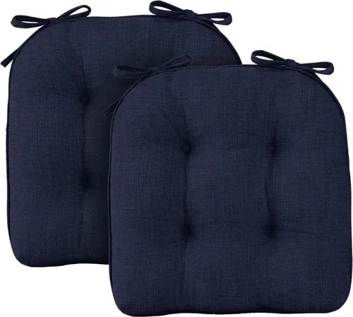 Miniatura 2 de Wellsin Cojines para Sillas de Comedor, Almohadillas Antideslizantes para Sillas de Cocina con Lazos, Cojines de Espuma Triturada con Mechones