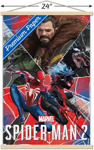 Miniatura 3 de Trends International Marvel's Spider-Man 2 - Póster de pared de grupo, 22.37 x 34.00 pulgadas, paquete de impresión premium y colgador de madera