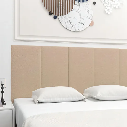 Miniatura 4 de 12 calcomanías de pared de felpa, cabeceras tapizadas para despegar y pegar, 23.6 x 11.8 pulgadas, acolchado de pared anticolisión, panel de pared