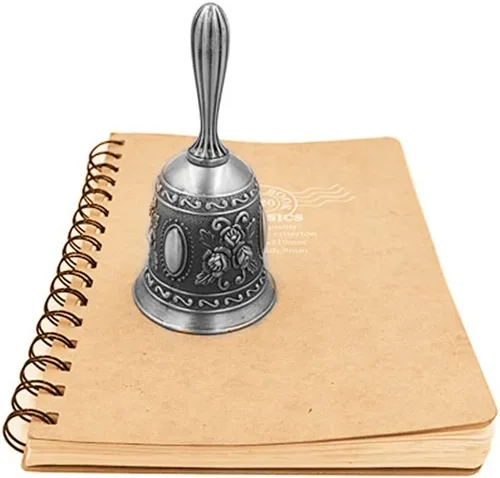 Miniatura 7 de Hourwof Campanas de metal para bodas y Navidad, campanas decorativas para llamadas, color plateado