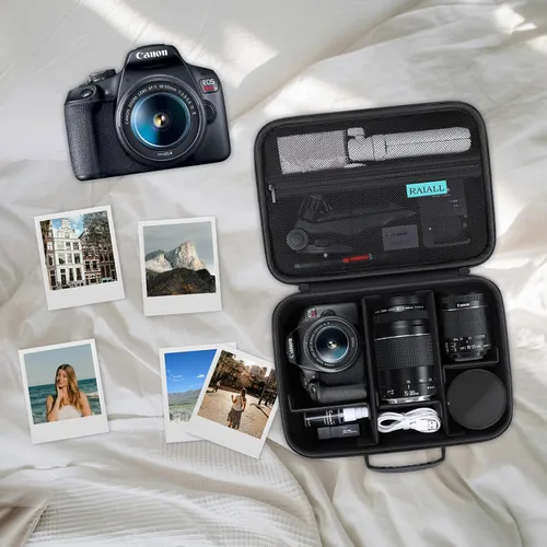 Miniatura 9 de RAIALL Funda para cámara Canon EOS Rebel T7/R50/R50V/R100/R6 Mark II/R5/R8/R10/RP/R7/Sony/Nikon D7500 DSLR, lente, trípode, bolsa de viaje