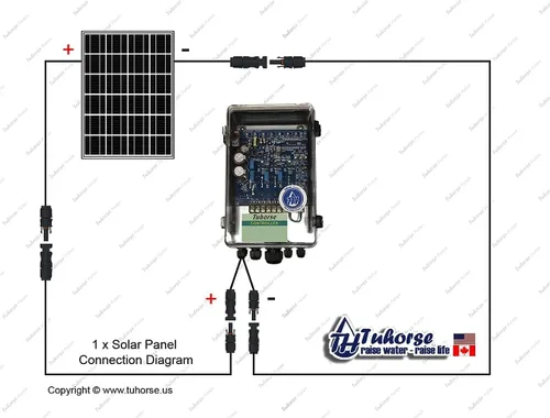 Miniatura 4 de Tuhorse Bomba sumergible solar de pozo profundo de 2" 370W y caja de control