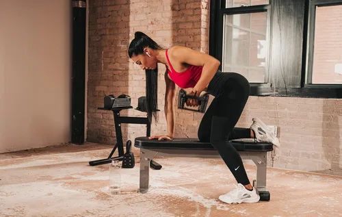 Miniatura 2 de PowerBlock Soporte Grande Compacto, Estante para Mancuernas y Pesos, Se Plega para Fácil Almacenamiento, Usa Mancuernas Expandibles, Entrenamiento