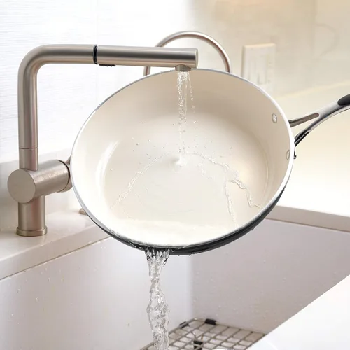 Miniatura 7 de Tramontina Ceramica Deluxe - Sartén antiadherente de cerámica de 10 pulgadas, apta para horno, color negro metálico