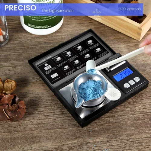 Miniatura 2 de THINKSCALE Báscula de miligramo, escala digital de joyería de 1.76 oz/0.00 oz, escala de microgramos para polvo, medicina, oro, gema, recarga, Negro