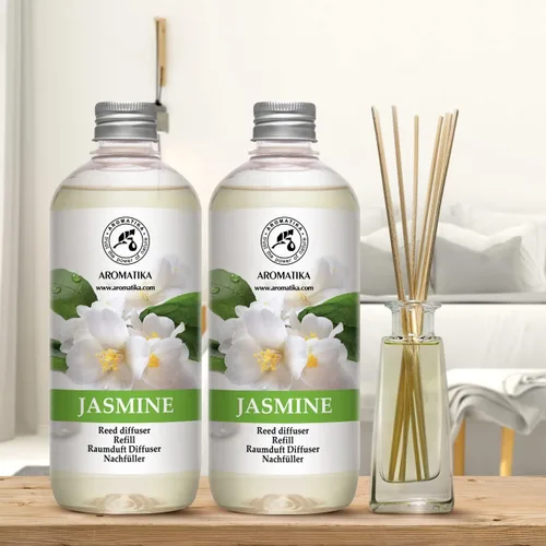 Miniatura 9 de Recambio difusor de varillas con aceite esencial de jazmín, 34 onzas líquidas, 2 x 16.9 fl oz, aceite de fragancia, ambientador de habitación