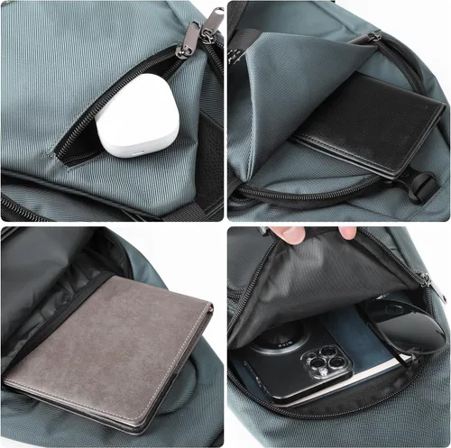Miniatura 17 de AMJ Bolso bandolera para hombres y mujeres, mochila de hombro casual, mochila de pecho para senderismo y viajes