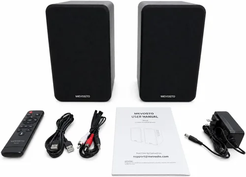 Miniatura 8 de Altavoces activos para estantería de 36 W RMS - Altavoz inalámbrico BT 5.4 con woofer de 5 pulgadas, altavoces de PC de cúpula de seda, monitores