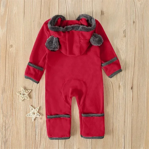 Miniatura 3 de Enterizo de otoño e invierno para bebé, recién nacido, con capucha, forro polar, manga larga, con pies, ropa de abrigo