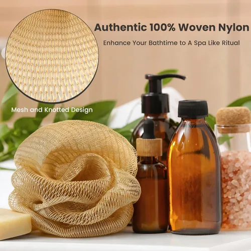Miniatura 2 de Adeton Esponja de Red Africana, Auténtica, con Nudos, Paño de Baño Exfoliante, Sapo Real, Propiedad Negra, Esponja Larga, Exfoliante Corporal
