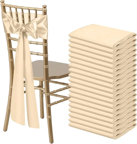 Miniatura 38 de 10 PCS Lazos de Satén Azul Bebé para Sillas Bandas Universales Cintas para Sillas Lazos Traseros para Bodas Fiestas Recepciones Eventos Banquetes