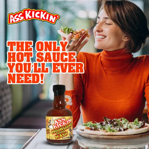 Miniatura 6 de ASS KICKIN' Moonshine - Puré de salsa picante de pimienta jalapeño de 9.5 onzas, prueba si te atreves, regalo gourmet perfecto para el fanático