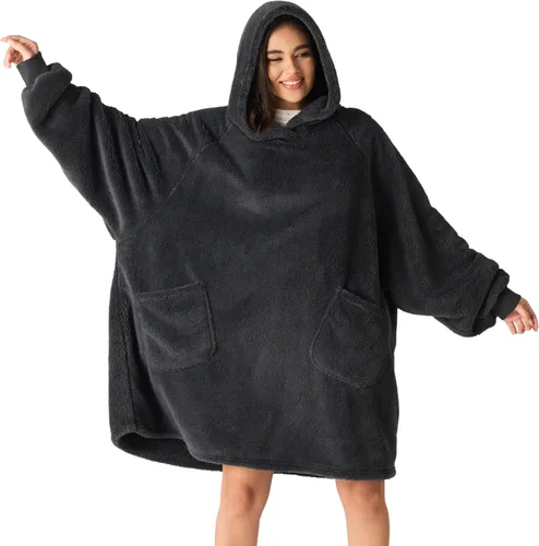 Miniatura 14 de Bedsure Manta con capucha portátil, regalos para el Día de la Madre para mujeres, sudadera con capucha cálida y acogedora para mujeres y hombres