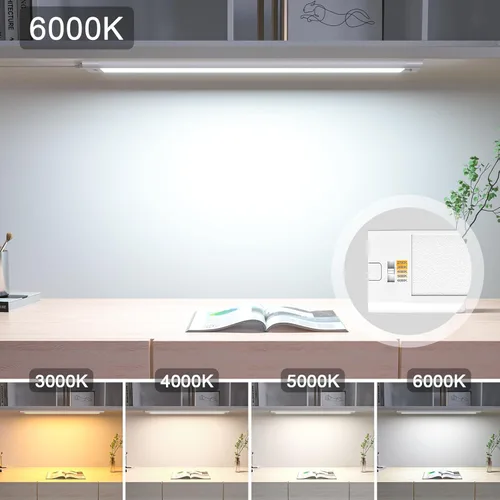 Miniatura 2 de WOBANE Iluminación debajo del gabinete de 16.5 pulgadas, 5 ajustes de color, luces debajo de la encimera para cocina, activación por movimiento