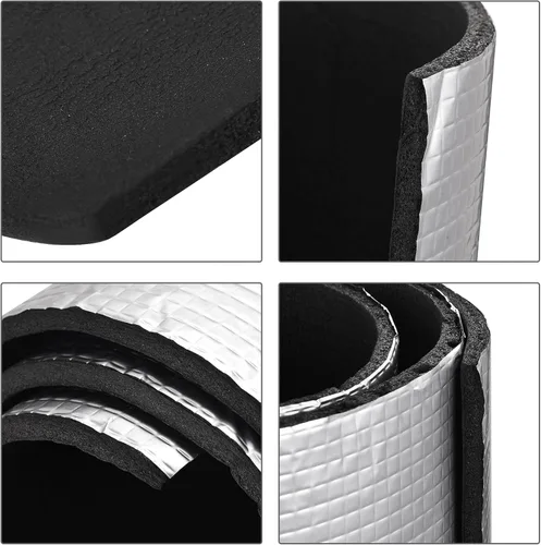 Miniatura 4 de uxcell Hoja de aislamiento, 1 mx0.5 mx5 mm, papel de aluminio en relieve, barrera térmica resistente al calor, para pared de techo, tubo de conducto