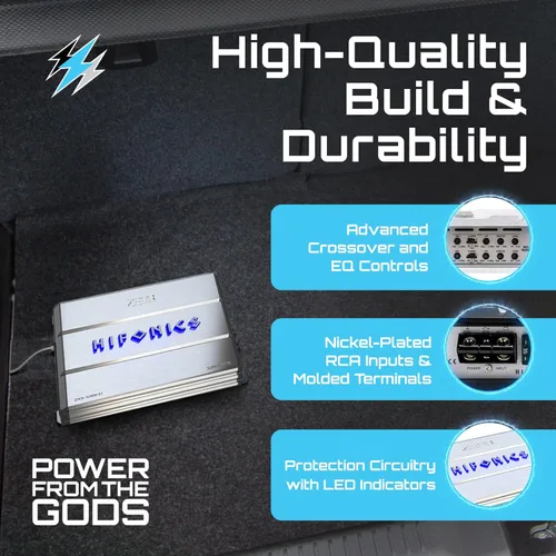 Miniatura 3 de Hifonics Zeus ZXX - Amplificador de audio monobloque de coche de 1000 vatios máximo clase D con perilla de graves y control remoto, crossovers