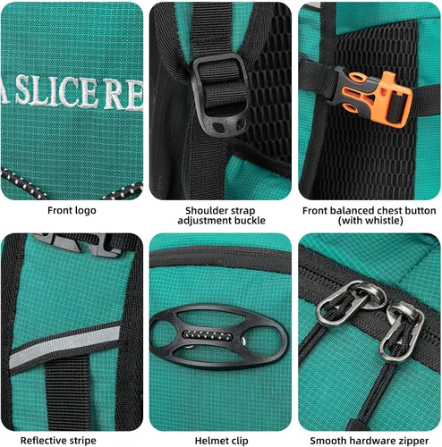 Miniatura 8 de Mochila de hidratación, mochila de agua para senderismo con vejiga de agua de 3 L, paquete de hidratación aislada, ligera, hidropack ideal para Verde