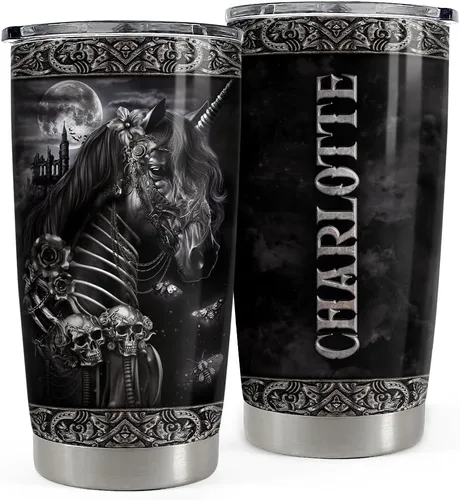 Miniatura 11 de SANDJEST Vaso personalizado de gato negro con texto en inglés «Just A Girls Who Loves Cat», vasos de 20 onzas y 30 onzas con tapa, regalo