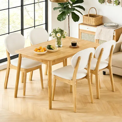 Miniatura 13 de Karl home Juego de mesa de comedor de 4 piezas para 4, juego de sillas de mesa de cocina modernas para espacios pequeños, apartamento, estante