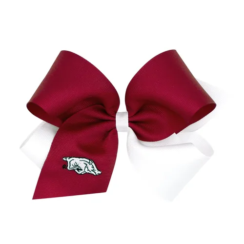 Miniatura 40 de Divine Creations - Lazo para el pelo de dos tonos para niñas con temática universitaria para el día del juego, por Wee Ones en un clip WeeStay