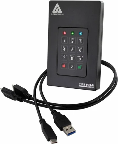 Miniatura 8 de Apricorn 500GB Aegis Fortress L3- FIPS Nivel 3 Validado USB 3.0 Unidad portátil cifrada por hardware (AFL3-500)