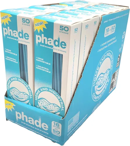 Miniatura 9 de phade Pajitas para beber jumbo ecológicas de 7.75 pulgadas, 3,750 unidades, biodegradables marinos, compostables, envueltas individualmente, paquete