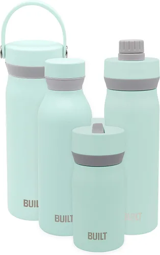 Miniatura 6 de BUILT Cascade - Botella de acero inoxidable aislada al vacío de doble pared con agarre cómodo y tapa giratoria, 18 onzas