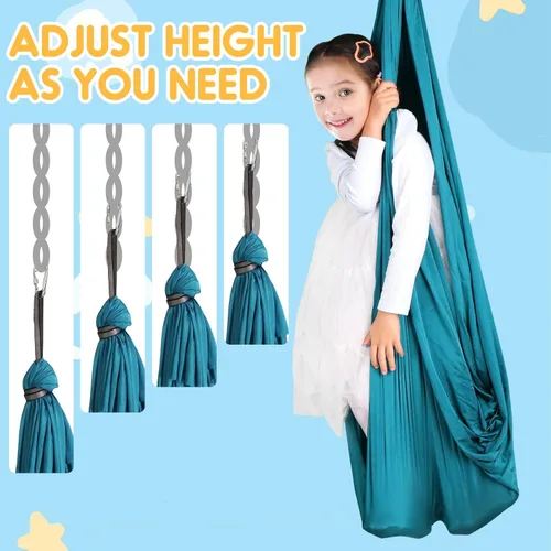 Miniatura 6 de Chihee Columpio Sensorial Terapéutico Hamaca para Interiores y Exteriores para Niños, Herrajes Incluidos, Columpio Suave y Transpirable de Nailon