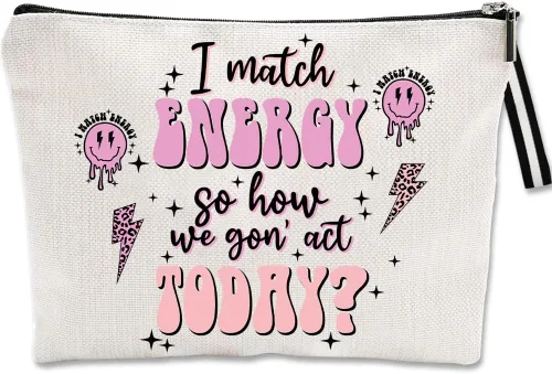 Miniatura 5 de Bolsa de maquillaje inspirada para mujer, bonita bolsa de cosméticos para amigos y familia, bolsa de aseo de viaje, bolsa de cosméticos portátil
