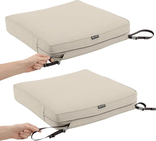 Miniatura 7 de Classic Accessories Montlake - Cojín cuadrado resistente al agua de 19 x 19 x 3 pulgadas, para asiento de exterior, cojín para silla de muebles