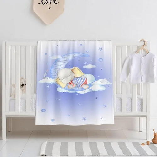 Miniatura 8 de Bonita manta de franela de elefante, ultra suave y acogedora, manta de forro polar ligera y mullida, manta de felpa cálida para sofá, cama, 30 x 40