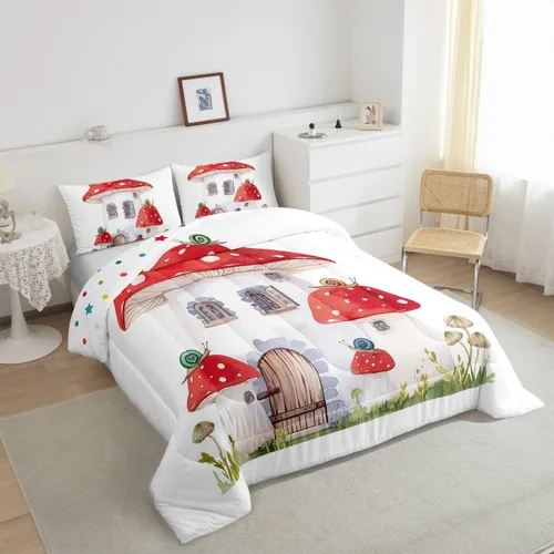 Miniatura 13 de Erosebridal Juego de ropa de cama para niños, tamaño individual, diseño de gatos de dibujos animados, para niñas, niños y adolescentes, edredón