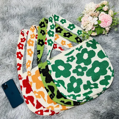 Miniatura 5 de Bolso cruzado de ganchillo con diseño de hadas Y2K para mujer, bolso de compras de moda, bolso de hombro de punto