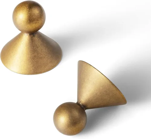 Goo-Ki Perillas de gabinete de cocina para cajón, accesorios de aleación de zinc de latón antiguo, paquete de 6 tiradores de bronce vintage de un