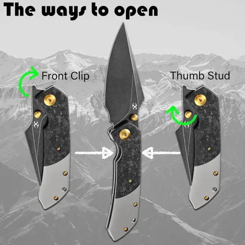 Miniatura 4 de KANSEPT Fenrir - Cuchillos plegables de bolsillo para hombres y mujeres EDC cuchillos plegables de campamento de 3.48 pulgadas CPM-S35VN hoja