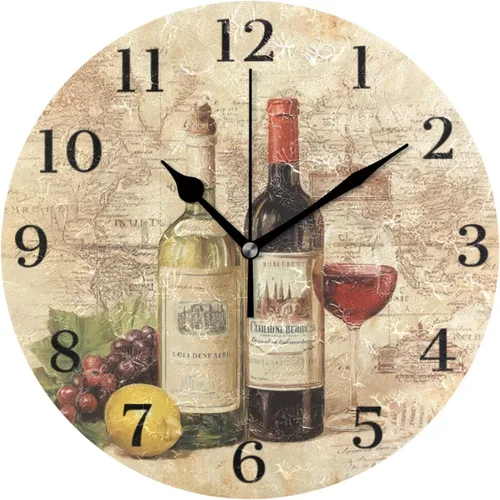 Miniatura 9 de Reloj de pared de amapola de maíz con flores azules, silencioso, sin tictac, funciona con pilas, 9.5 pulgadas para cocina, hogar, sala de estar