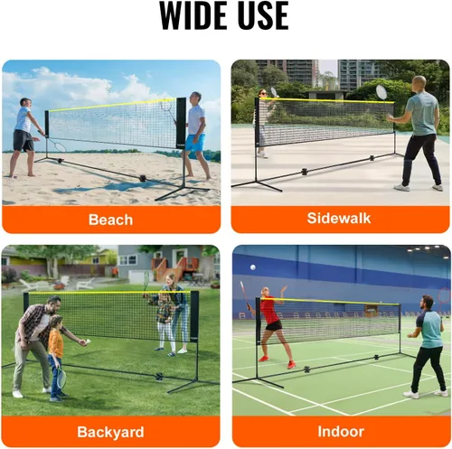 Miniatura 6 de VEVOR Badminton Net, Height Adjustable Volleyball Net, Wide Foldable Pickleball Net, Portable Easy Setup Tennis Net Set with Poles, Stand and Carry
