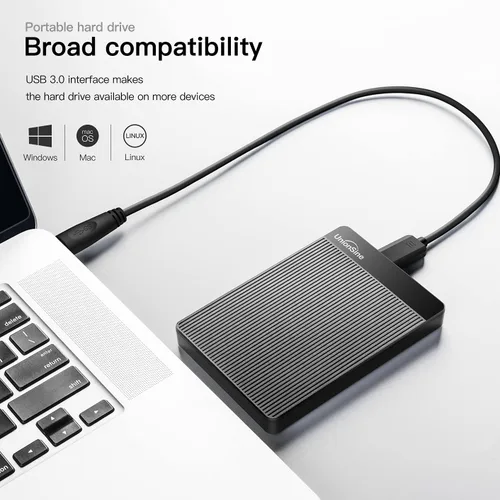 Miniatura 2 de UnionSine - Disco duro externo portátil ultradelgado HDD-USB 3.0 de 500 GB para PC, Mac, Laptop, PS4, Xbox One, Xbox 360 - (Negro)