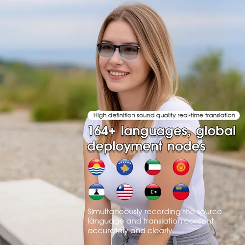Miniatura 4 de Gafas Inteligentes AI para Hombres y Mujeres, Gafas de Traducción AI Fotocromáticas, Soporta 165+ Idiomas, Control Táctil y Resistente al Agua IPX5