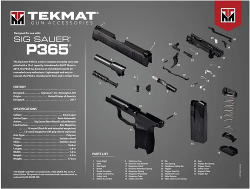 Miniatura 15 de TekMat Ultra - Alfombrilla para pistola de 20 x 15 pulgadas, tapete de limpieza y mantenimiento de pistolas con base de goma antideslizante
