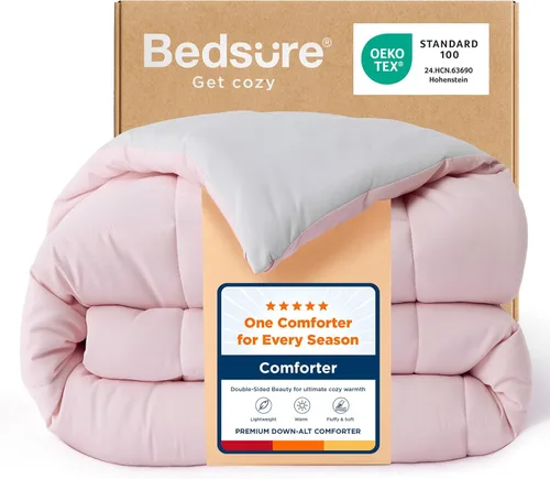 Miniatura 19 de Bedsure Edredones de edredón tamaño matrimonial, edredón acolchado alternativo, ultra suave y ligero, con 8 pestañas, lavable a máquina, 82 x 86