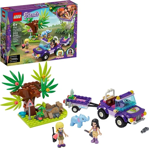 Miniatura 3 de LEGO Friends Baby Elephant Jungle Rescue 41421 Kit de construcción de aventura; juego de rescate de animales que viene con un camión de juguete