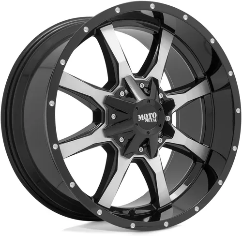Moto Metal 17x9 5x5.0/5.5 4.53-12mm NEGRO BRILLANTE CON CARA MECANIZADA - MO97079035312N