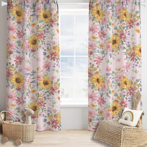 Miniatura 18 de Cortinas opacas con diseño de girasol, rústico, con diseño de girasol, mariposa, verde, amarillo, negro, para niñas, mujeres, dormitorio, sala