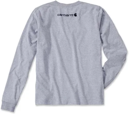 Miniatura 3 de Carhartt - Camiseta de manga larga con logotipo, resistente y ajuste holgado para hombre