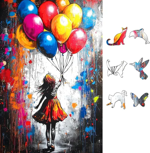 Miniatura 20 de Rompecabezas de 500 piezas para adultos, divertido rompecabezas de dibujos animados coloridos con letras en la parte posterior, bañera de pato