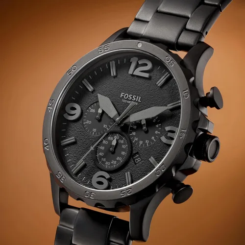 Miniatura 4 de Fossil Men's Nate Quartz Watch, Oversized Stainless Steel Chronograph Watch for Men