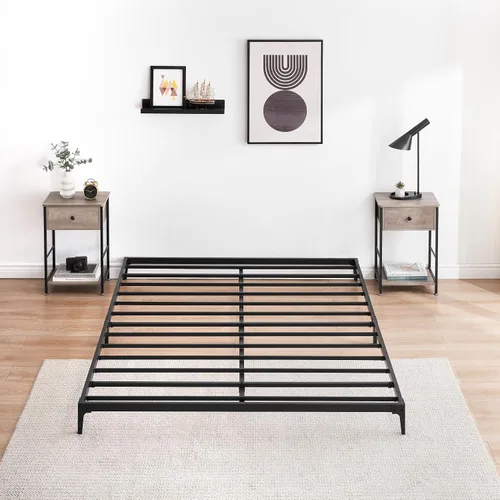 Miniatura 7 de IDEALHOUSE Marco de cama matrimonial de plataforma de metal resistente, almacenamiento debajo de la cama de 6 pulgadas de alto, marcos de cama