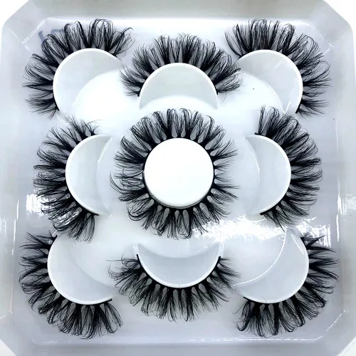 Miniatura 17 de 5 pares de pestañas postizas de visón 3D de 0.98 pulgadas a granel, con caja personalizada, pestañas postizas naturales finas al por mayor (ML-07)
